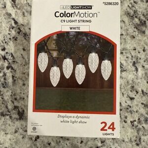 Gemmy LED Lightshow Color Motion C9 Light String White 24 Ct